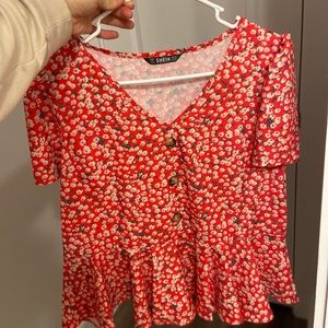 Floral blouse/ shirt sleeve shirt size XS